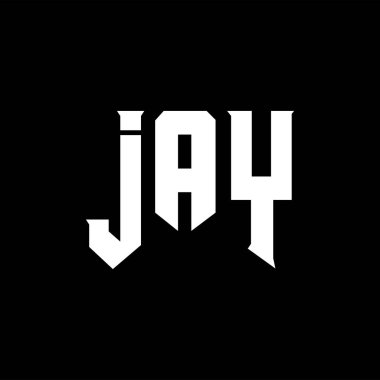 Teknoloji şirketi için JAY harf logosu tasarımı. JAY logo tasarımı siyah ve beyaz renk kombinasyonu. JAY logosu, JAY vektörü, JAY tasarımı, JAY simgesi, JAY alfabesi. JAY tipografi logosu tasarımı.