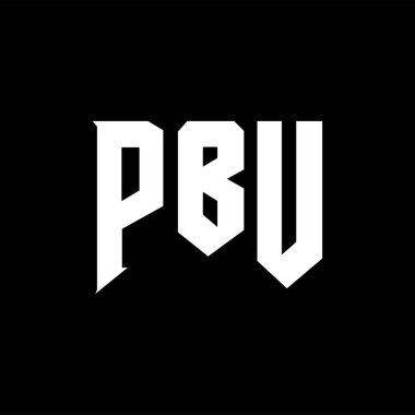 Teknoloji şirketi için PBU harf logosu tasarımı. PBU logo tasarımı siyah-beyaz renk kombinasyonu. PBU logosu, PBU vektörü, PBU tasarımı, PBU simgesi, PBU alfabesi. PBU tipografi logosu tasarımı.