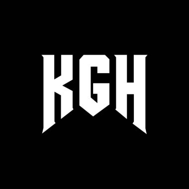 Teknoloji şirketi için KGH mektup logosu tasarımı. KGH logo tasarımı siyah ve beyaz renk kombinasyonu. KGH logosu, KGH vektörü, KGH tasarımı, KGH simgesi, KGH alfabesi. KGH tipografi logo tasarımı.