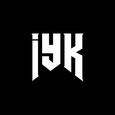 Teknoloji şirketi için IYK mektup logosu tasarımı. IYK logo tasarımı siyah ve beyaz renk kombinasyonu. IYK logosu, IYK vektörü, IYK tasarımı, IYK simgesi, IYK alfabesi. IYK tipografi logosu tasarımı.