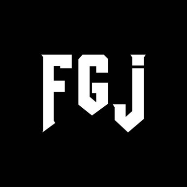 Teknoloji şirketi için FGJ mektup logosu tasarımı. FGJ logo tasarımı siyah ve beyaz renk kombinasyonu. FGJ logosu, FGJ vektörü, FGJ tasarımı, FGJ simgesi, FGJ alfabesi. FGJ tipografi logosu tasarımı.