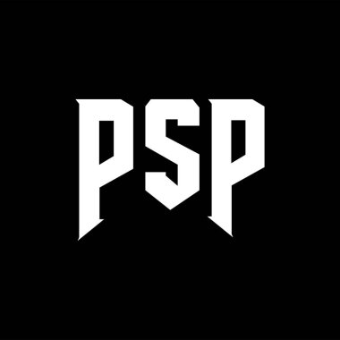 Teknoloji şirketi için PSP mektup logosu tasarımı. PSP logo tasarımı siyah ve beyaz renk kombinasyonu. PSP logosu, PSP vektörü, PSP tasarımı, PSP simgesi, PSP alfabesi. PSP tipografi logosu tasarımı.