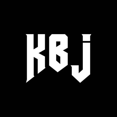 Teknoloji şirketi için KBJ harf logosu tasarımı. KBJ logo tasarımı siyah ve beyaz renk kombinasyonu. KBJ logosu, KBJ vektörü, KBJ tasarımı, KBJ simgesi, KBJ alfabesi. KBJ tipografi logo tasarımı.