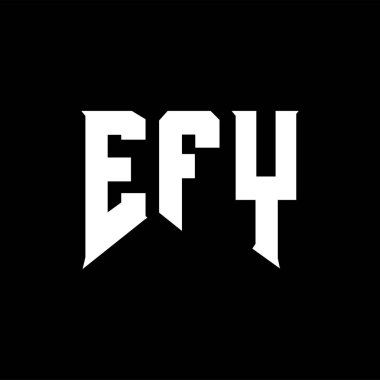 Teknoloji şirketi için EFY mektup logosu tasarımı. EFY logo tasarımı siyah ve beyaz renk kombinasyonu. EFY logosu, EFY vektörü, EFY tasarımı, EFY simgesi, EFY alfabesi. EFY tipografi logosu tasarımı.