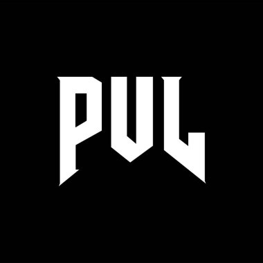 PUL mektup logo tasarımı teknoloji şirketi için. PUL logo tasarımı siyah ve beyaz renk kombinasyonu. PUL logosu, PUL vektörü, PUL tasarımı, PUL simgesi, PUL alfabesi. PUL tipografi logosu tasarımı.