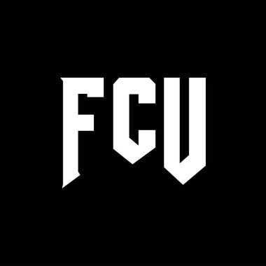 Teknoloji şirketi için FCU mektup logosu tasarımı. FCU logo tasarımı siyah-beyaz renk kombinasyonu. FCU logosu, FCU vektörü, FCU dizaynı, FCU simgesi, FCU alfabesi. FCU tipografi logosu tasarımı.
