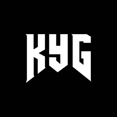 Teknoloji şirketi için KYG harf logosu tasarımı. KYG logo tasarımı siyah ve beyaz renk kombinasyonu. KYG logosu, KYG vektörü, KYG tasarımı, KYG simgesi, KYG alfabesi. KYG tipografi logo tasarımı.