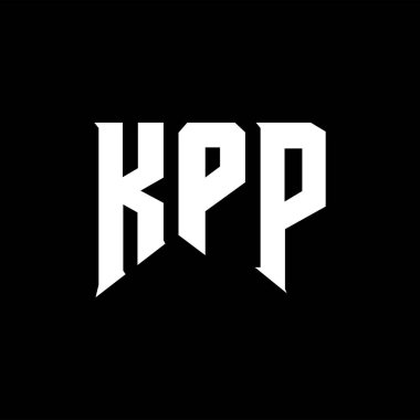 Teknoloji şirketi için KPP harf logosu tasarımı. KPP logo tasarımı siyah ve beyaz renk kombinasyonu. KPP logosu, KPP vektörü, KPP tasarımı, KPP simgesi, KPP alfabesi. KPP tipografi logosu tasarımı.