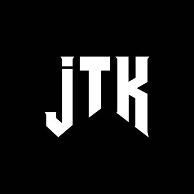 Teknoloji şirketi için JTK mektup logosu tasarımı. JTK logo tasarımı siyah-beyaz renk kombinasyonu. JTK logosu, JTK vektörü, JTK tasarımı, JTK simgesi, JTK alfabesi. JTK tipografi logosu tasarımı.