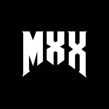Teknoloji şirketi için MXX harf logosu tasarımı. MXX logo tasarımı siyah ve beyaz renk kombinasyonu. MXX logosu, MXX vektörü, MXX tasarımı, MXX simgesi, MXX alfabesi. MXX tipografi logosu tasarımı.