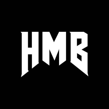 Teknoloji şirketi için HMB harf logosu tasarımı. HMB logo tasarımı siyah ve beyaz renk kombinasyonu. HMB logosu, HMB vektörü, HMB tasarımı, HMB simgesi, HMB alfabesi. HMB tipografi logosu tasarımı.