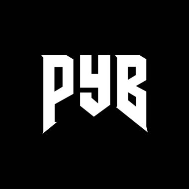 Teknoloji şirketi için PYB harf logosu tasarımı. PYB logo tasarımı siyah ve beyaz renk kombinasyonu. PYB logosu, PYB vektörü, PYB tasarımı, PYB simgesi, PYB alfabesi. PYB tipografi logosu tasarımı.