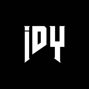 Teknoloji şirketi için IDY mektup logosu tasarımı. IDY logo tasarımı siyah ve beyaz renk kombinasyonu. IDY logosu, IDY vektörü, IDY tasarımı, IDY simgesi, IDY alfabesi. IDY tipografi logosu tasarımı.