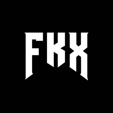 Teknoloji şirketi için FKX harf logosu tasarımı. FKX logo tasarımı siyah ve beyaz renk kombinasyonu. FKX logosu, FKX vektörü, FKX tasarımı, FKX simgesi, FKX alfabesi. FKX tipografi logosu tasarımı.