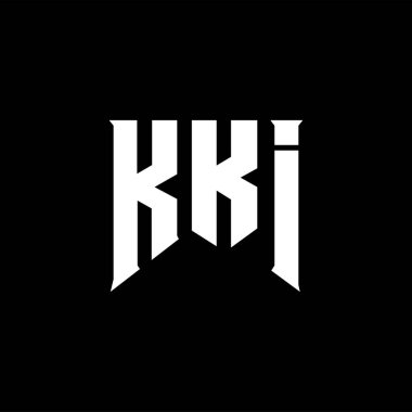 Teknoloji şirketi için KKI harf logosu tasarımı. KKI logo tasarımı siyah ve beyaz renk kombinasyonu. KKI logosu, KKI vektörü, KKI tasarımı, KKI simgesi, KKI alfabesi. KKI tipografi logosu tasarımı.