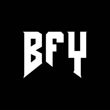 Teknoloji şirketi için BFY mektup logosu tasarımı. BFY logo tasarımı siyah ve beyaz renk kombinasyonu. BFY logosu, BFY vektörü, BFY tasarımı, BFY simgesi, BFY alfabesi. BFY tipografi logosu tasarımı.