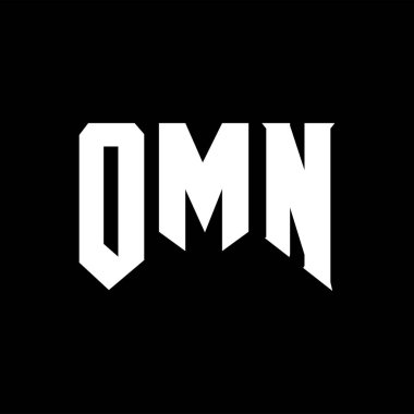 Teknoloji şirketi için OMN harf logosu tasarımı. OMN logo tasarımı siyah ve beyaz renk kombinasyonu. OMN logosu, OMN vektörü, OMN tasarımı, OMN simgesi, OMN alfabesi. OMN tipografi logosu tasarımı.