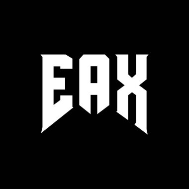 Teknoloji şirketi için EAX mektup logosu tasarımı. EAX logo tasarımı siyah ve beyaz renk kombinasyonu. EAX logosu, EAX vektörü, EAX tasarımı, EAX simgesi, EAX alfabesi. EAX tipografi logosu tasarımı.