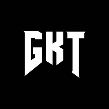 Teknoloji şirketi için GKT harf logosu tasarımı. GKT logo tasarımı siyah ve beyaz renk kombinasyonu. GKT logosu, GKT vektörü, GKT tasarımı, GKT simgesi, GKT alfabesi. GKT tipografi logosu tasarımı.