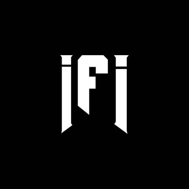 Teknoloji şirketi için IFI mektup logosu tasarımı. IFI logosu siyah-beyaz renk kombinasyonu tasarladı. IFI logosu, IFI vektörü, IFI tasarımı, IFI simgesi, IFI alfabesi. IFI tipografi logosu tasarımı.