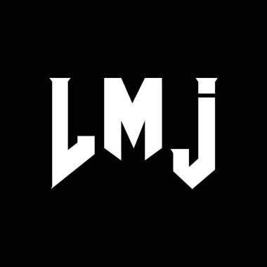 Teknoloji şirketi için LMJ mektup logosu tasarımı. LMJ logo tasarımı siyah ve beyaz renk kombinasyonu. LMJ logosu, LMJ vektörü, LMJ tasarımı, LMJ simgesi, LMJ alfabesi. LMJ tipografi logosu tasarımı.