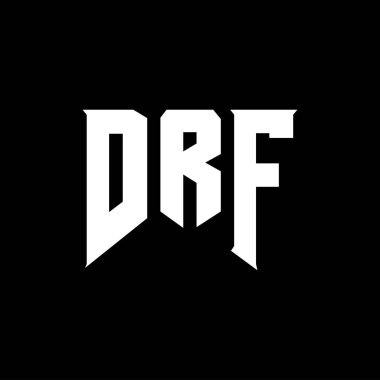 Teknoloji şirketi için DRF mektup logosu tasarımı. DRF logo tasarımı siyah ve beyaz renk kombinasyonu. DRF logosu, DRF vektörü, DRF tasarımı, DRF simgesi, DRF alfabesi. DRF tipografi logosu tasarımı.