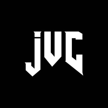 Teknoloji şirketi için JVC mektup logosu tasarımı. JVC logo tasarımı siyah ve beyaz renk kombinasyonu. JVC logosu, JVC vektörü, JVC tasarımı, JVC simgesi, JVC alfabesi. JVC tipografi logosu tasarımı.