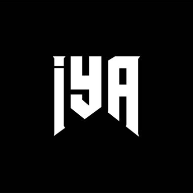 Teknoloji şirketi için IYA mektup logosu tasarımı. IYA logo tasarımı siyah ve beyaz renk kombinasyonu. IYA logosu, IYA vektörü, IYA tasarımı, IYA simgesi, IYA alfabesi. IYA tipografi logosu tasarımı.