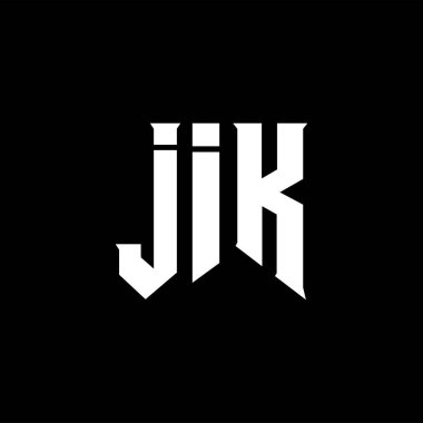 Teknoloji şirketi için JIK mektup logosu tasarımı. JIK logo tasarımı siyah ve beyaz renk kombinasyonu. JIK logosu, JIK vektörü, JIK tasarımı, JIK simgesi, JIK alfabesi. JIK tipografi logosu tasarımı.