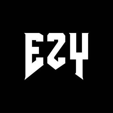 Teknoloji şirketi için EZY harf logosu tasarımı. EZY logo tasarımı siyah ve beyaz renk kombinasyonu. EZY logosu, EZY vektörü, EZY dizaynı, EZY simgesi, EZY alfabesi. EZY tipografi logosu tasarımı.