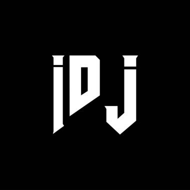 Teknoloji şirketi için IDJ mektup logosu tasarımı. IDJ logo tasarımı siyah ve beyaz renk kombinasyonu. IDJ logosu, IDJ vektörü, IDJ tasarımı, IDJ simgesi, IDJ alfabesi. IDJ tipografi logosu tasarımı.