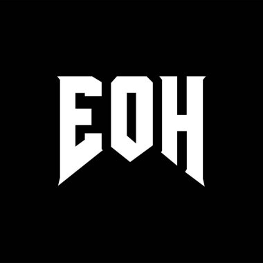 Teknoloji şirketi için EOH mektup logosu tasarımı. EOH logo tasarımı siyah ve beyaz renk kombinasyonu. EOH logosu, EOH vektörü, EOH tasarımı, EOH simgesi, EOH alfabesi. EOH tipografi logosu tasarımı.