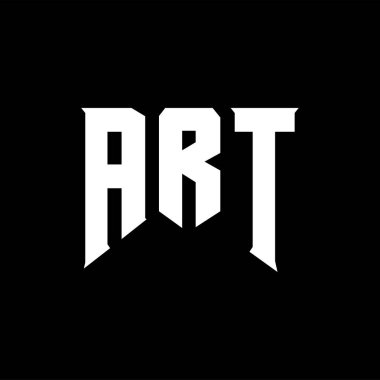 Teknoloji şirketi için ART harf logosu tasarımı. Sanat eseri logosu siyah-beyaz renk kombinasyonu. Sanat logosu, sanat vektörü, sanat tasarımı, sanat simgesi, sanat alfabesi. ART tipografi logosu tasarımı.