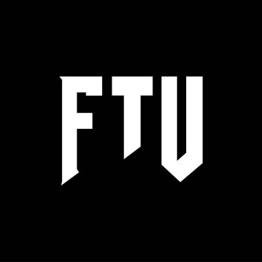 Teknoloji şirketi için FTU mektup logosu tasarımı. FTU logo tasarımı siyah-beyaz renk kombinasyonu. FTU logosu, FTU vektörü, FTU tasarımı, FTU simgesi, FTU alfabesi. FTU tipografi logosu tasarımı.