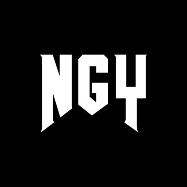 Teknoloji şirketi için NGY harf logosu tasarımı. NGY logo tasarımı siyah ve beyaz renk kombinasyonu. NGY logosu, NGY vektörü, NGY tasarımı, NGY simgesi, NGY alfabesi. NGY tipografi logosu tasarımı.