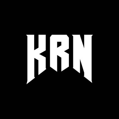 Teknoloji şirketi için KRN harf logosu tasarımı. KRN logo tasarımı siyah ve beyaz renk kombinasyonu. KRN logosu, KRN vektörü, KRN tasarımı, KRN simgesi, KRN alfabesi. KRN tipografi logosu tasarımı.