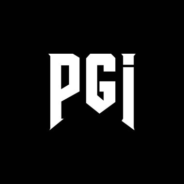 Teknoloji şirketi için PGI harf logosu tasarımı. PGI logo tasarımı siyah ve beyaz renk kombinasyonu. PGI logosu, PGI vektörü, PGI tasarımı, PGI simgesi, PGI alfabesi. PGI tipografi logosu tasarımı.