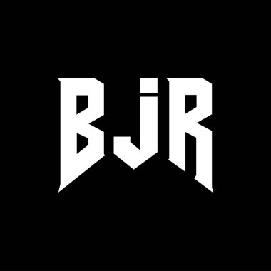 Teknoloji şirketi için BJR harf logosu tasarımı. BJR logo tasarımı siyah ve beyaz renk kombinasyonu. BJR logosu, BJR vektörü, BJR tasarımı, BJR simgesi, BJR alfabesi. BJR tipografi logosu tasarımı.