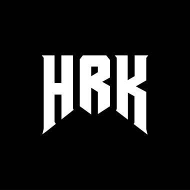 Teknoloji şirketi için HRK mektup logosu tasarımı. HRK logo tasarımı siyah-beyaz renk kombinasyonu. HRK logosu, HRK vektörü, HRK tasarımı, HRK simgesi, HRK alfabesi. HRK tipografi logosu tasarımı.