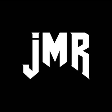 Teknoloji şirketi için JMR harf logosu tasarımı. JMR logo tasarımı siyah beyaz renk kombinasyonu. JMR logosu, JMR vektörü, JMR tasarımı, JMR simgesi, JMR alfabesi. JMR tipografi logosu tasarımı.