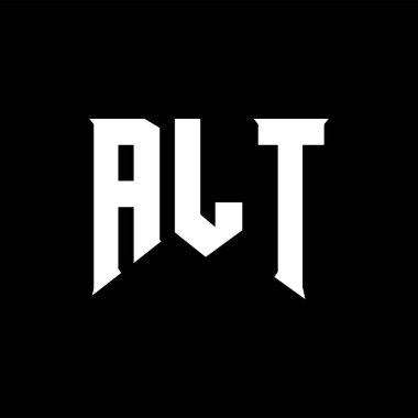 Teknoloji şirketi için ALT harf logosu tasarımı. ALT logo tasarımı siyah ve beyaz renk kombinasyonu. ALT logosu, ALT vektörü, ALT dizaynı, ALT simgesi, ALT alfabesi. ALT tipografi logosu tasarımı.