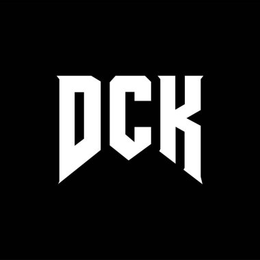 Teknoloji şirketi için DCK mektup logosu tasarımı. DCK logo tasarımı siyah ve beyaz renk kombinasyonu. DCK logosu, DCK vektörü, DCK tasarımı, DCK simgesi, DCK alfabesi. DCK tipografi logosu tasarımı.