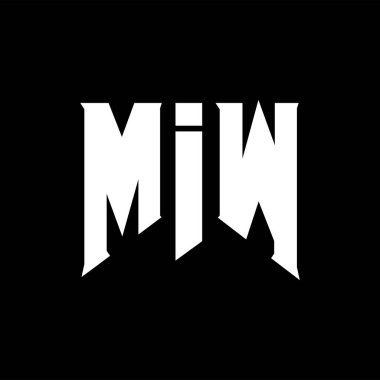 Teknoloji şirketi için MIW harf logosu tasarımı. MIW logosu siyah-beyaz renk kombinasyonu tasarladı. MIW logosu, MIW vektörü, MIW tasarımı, MIW simgesi, MIW alfabesi. MIW tipografi logosu tasarımı.