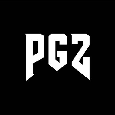 Teknoloji şirketi için PGZ harf logosu tasarımı. PGZ logo tasarımı siyah ve beyaz renk kombinasyonu. PGZ logosu, PGZ vektörü, PGZ tasarımı, PGZ simgesi, PGZ alfabesi. PGZ tipografi logosu tasarımı.