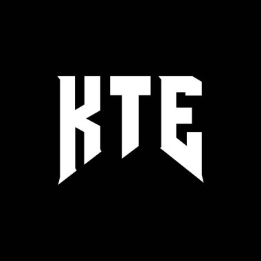 Teknoloji şirketi için KTE mektup logosu tasarımı. KTE logo tasarımı siyah ve beyaz renk kombinasyonu. KTE logosu, KTE vektörü, KTE tasarımı, KTE simgesi, KTE alfabesi. KTE tipografi logosu tasarımı.