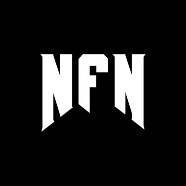 Teknoloji şirketi için NFN harf logosu tasarımı. NFN logo tasarımı siyah ve beyaz renk kombinasyonu. NFN logosu, NFN vektörü, NFN tasarımı, NFN simgesi, NFN alfabesi. NFN tipografi logosu tasarımı.