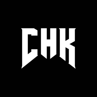 Teknoloji şirketi için CHK mektup logosu tasarımı. CHK logosu siyah-beyaz renk kombinasyonu tasarladı. CHK logosu, CHK vektörü, CHK tasarımı, CHK simgesi, CHK alfabesi. CHK tipografi logosu tasarımı.