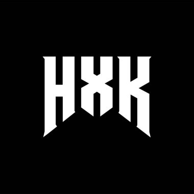 Teknoloji şirketi için HXK harf logosu tasarımı. HXK logo tasarımı siyah ve beyaz renk kombinasyonu. HXK logosu, HXK vektörü, HXK tasarımı, HXK simgesi, HXK alfabesi. HXK tipografi logosu tasarımı.