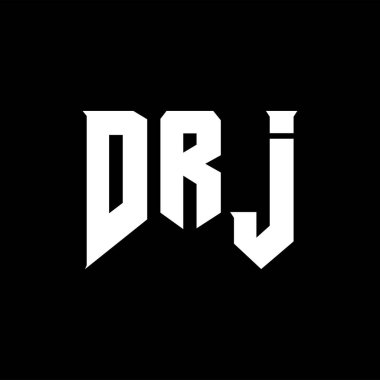 Teknoloji şirketi için DRJ mektup logosu tasarımı. DRJ logo tasarımı siyah ve beyaz renk kombinasyonu. DRJ logosu, DRJ vektörü, DRJ tasarımı, DRJ simgesi, DRJ alfabesi. DRJ tipografi logosu tasarımı.