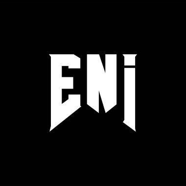 Teknoloji şirketi için ENI mektup logosu tasarımı. ENI logo tasarımı siyah ve beyaz renk kombinasyonu. ENI logosu, ENI vektörü, ENI tasarımı, ENI simgesi, ENI alfabesi. ENI tipografi logosu tasarımı.